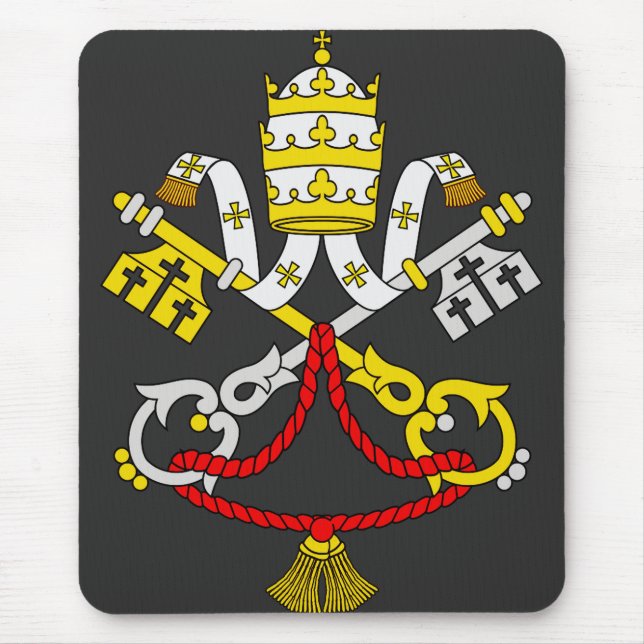 Vatikanens statsvapen Premium finkonst emblem Musmatta (Framsidan)