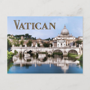 Vatikanstaten sedd från Tiberfloden text VATICAN Vykort