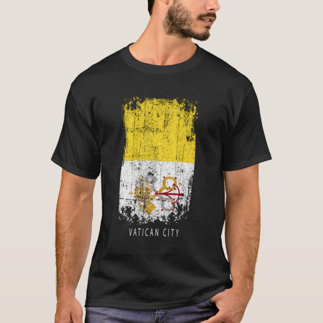 Vatikanstaten Souvenir Design - Land Flagga Vatica T Shirt (Framsida)
