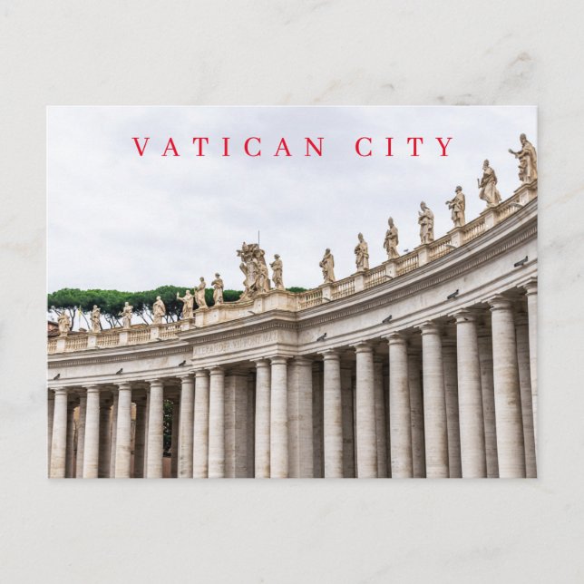 Vatikanstaten St.Peter's Square Colonnad vycard Vykort (Framsida)