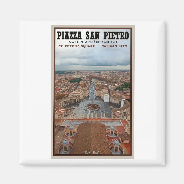 Vatikanstaten - St Peters Square View Magnet (Framsidan)
