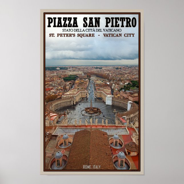 Vatikanstaten - St Peters Square View Poster (Framsidan)