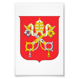 Vatikanstatens riksvapen symbol emblem flagga fototryck