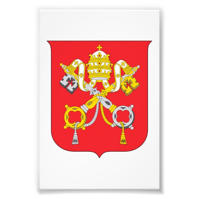 Vatikanstatens riksvapen symbol emblem flagga fototryck (Framsidan)