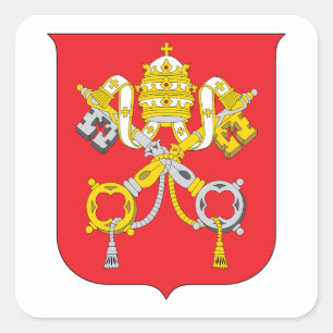 Vatikanstatens vapensköld symbol emblem flagga fyrkantigt klistermärke
