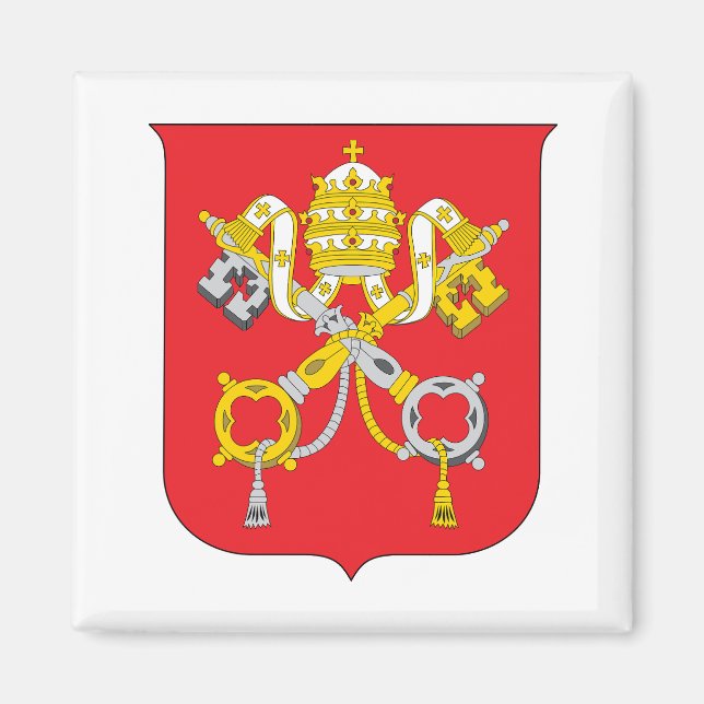 Vatikanstatens vapensköld symbol emblem flagga magnet (Framsidan)