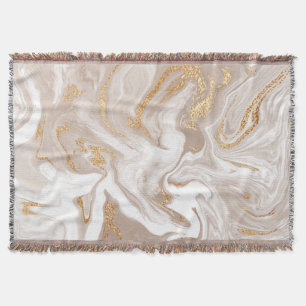 Vätmarmor i Beige, guld konst. Filt