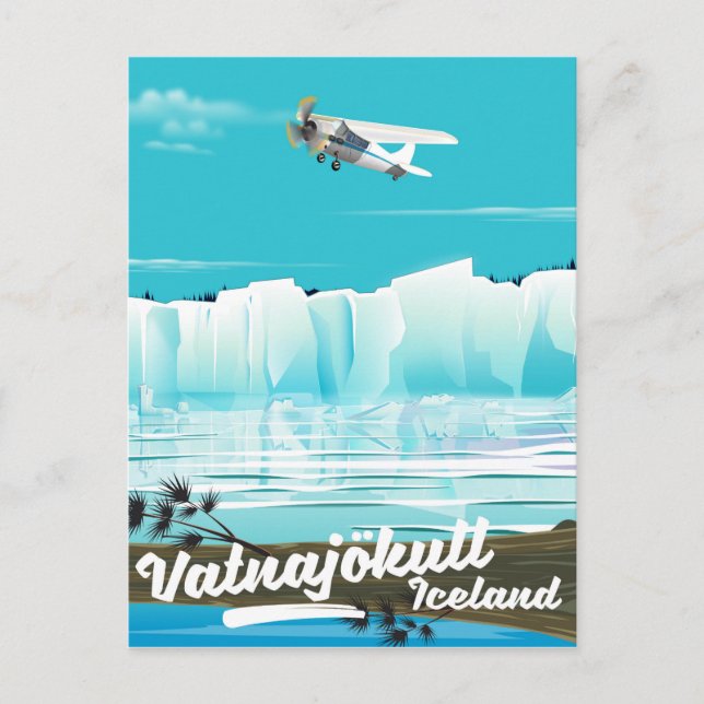 Vatnajökull-islandets reseaffisch vykort (Framsida)