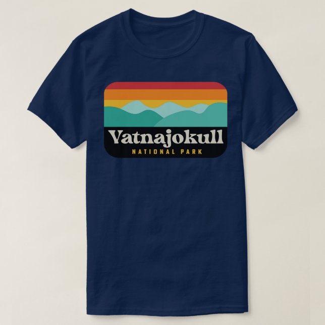 Vatnajokull National Park Island Camping Glacier T Shirt (Design framsida)