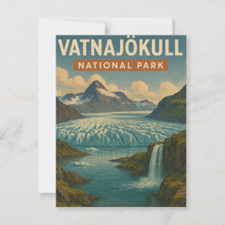 Vatnajokull National Park Island Vintage Journey Vykort