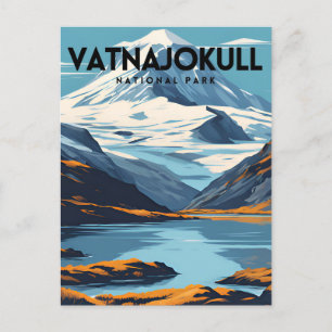 Vatnajokull National Park Travel Poster Vykort