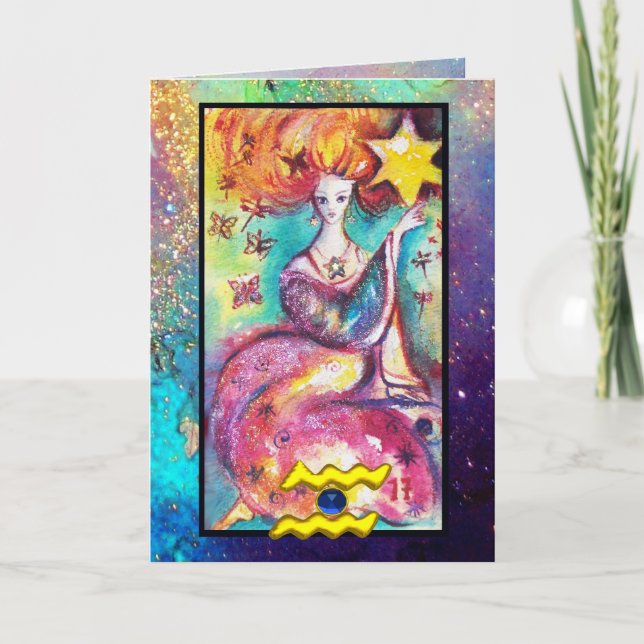 VATRIUS,STAR TAROT ASTROLOGY ZODIAC BIRTHDAY KORT (Framsida)