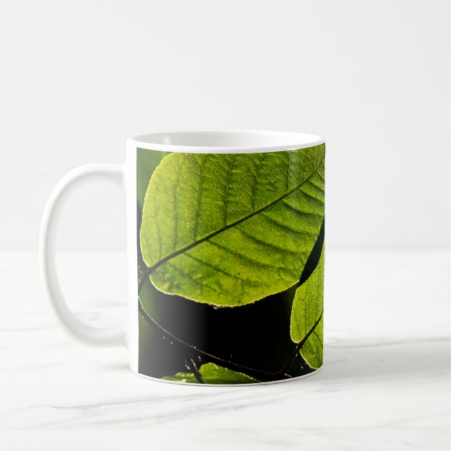 Vätska i löv grönt kaffemugg (Vänster)
