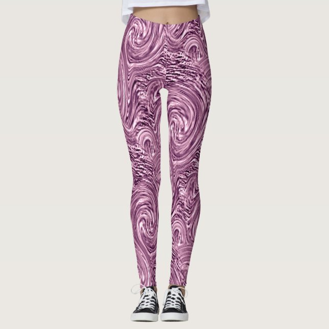 Vätska Rosa baljväxter Leggings (Framsida)