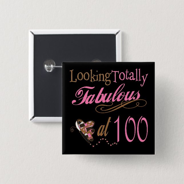 Vätska vid 100 års ålder knapp (Framsida & baksida)