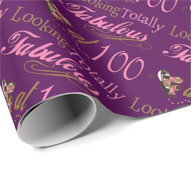 Vätska vid 100 års ålder presentpapper (Rullad Hörn)
