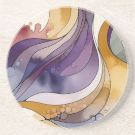 Vätskefärg i linjer lila och abstrakt med gyllene underlägg