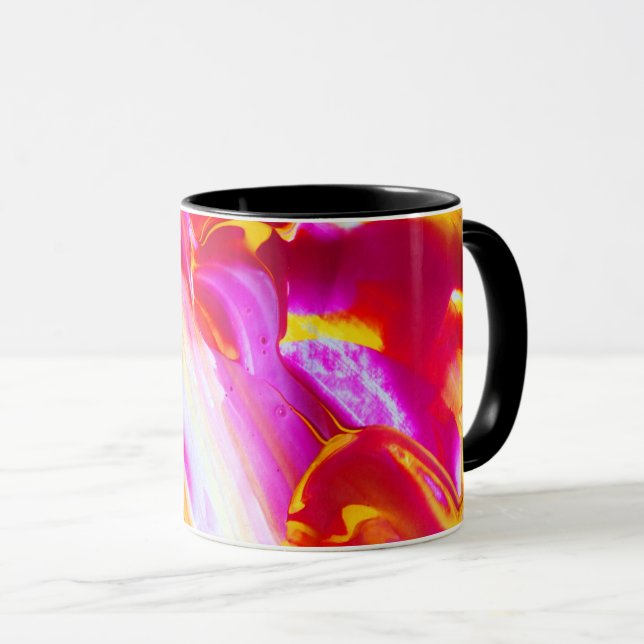 Vätskeflamma - Orange- och Gult-design Mugg (Framsida höger)