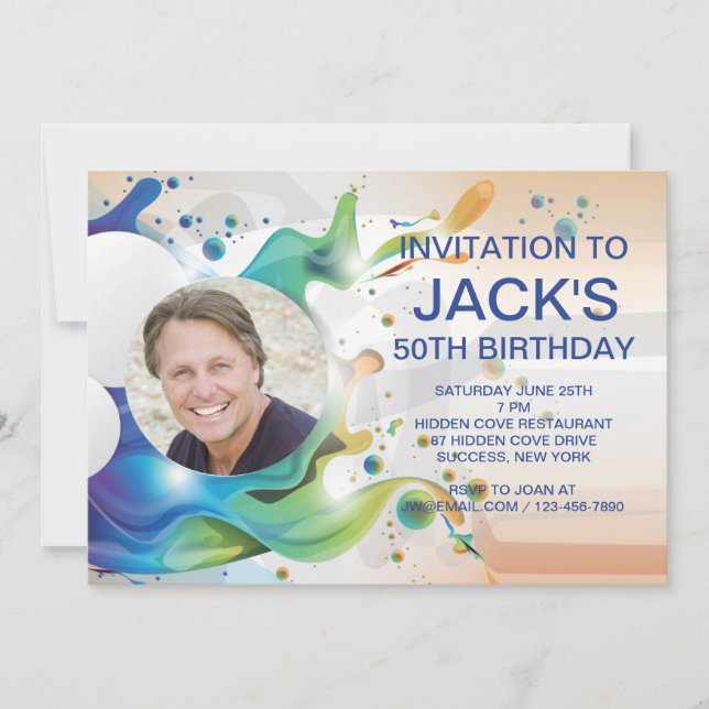 Vätskefotoinbjudan Inbjudningar (Framsida)