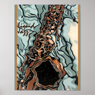 VätskeJazzsaxofonaffisch Poster