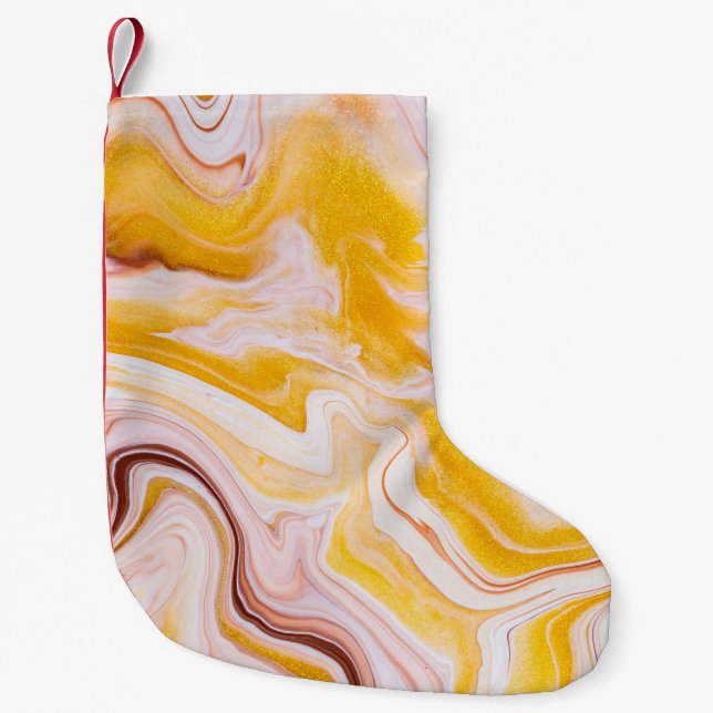 Vätskekonst: abstrakt struktur. liten julstrumpa (Framsidan)