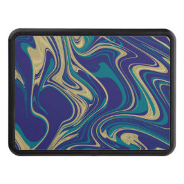 Vätskekonst Blue Marble Faux Guld Dragkroksskydd