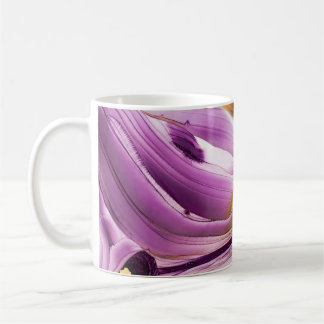 Vätskekonst, lilac guld marmorerade struktur. kaffemugg