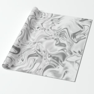 Vätskekvivalent Silver Marmoraliserad effekt Meta Presentpapper