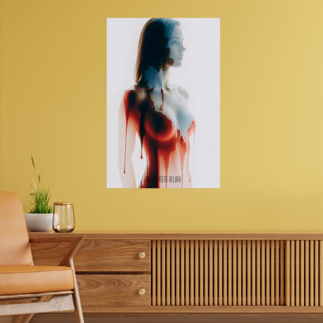 "Vätskekvivalent", "Translucent Silhouette Wall Ar Poster (Vardagsrum 2)