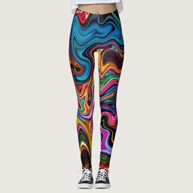 VätskemarmorabstraktLeggins Leggings (Framsida)