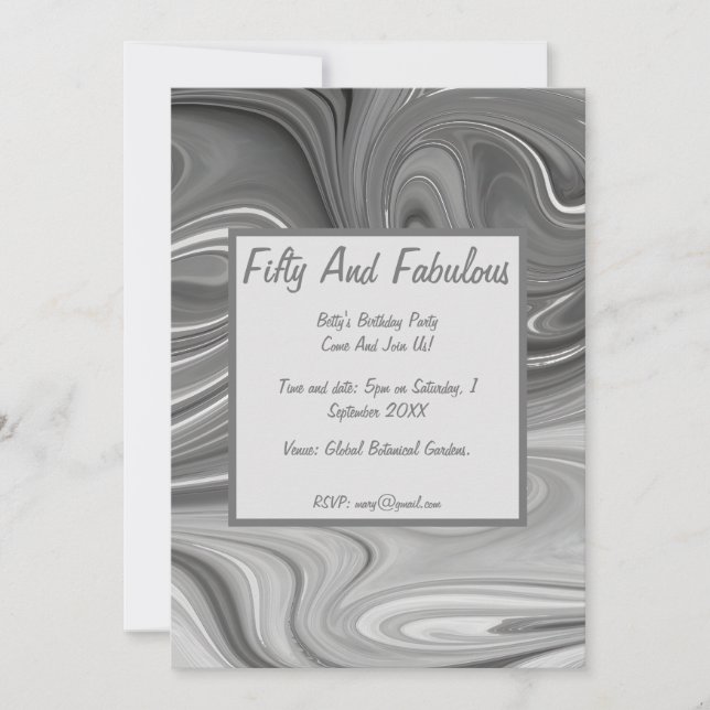 Vätskerlig femtio- och fettarmsdag inbjudningar (Framsida)