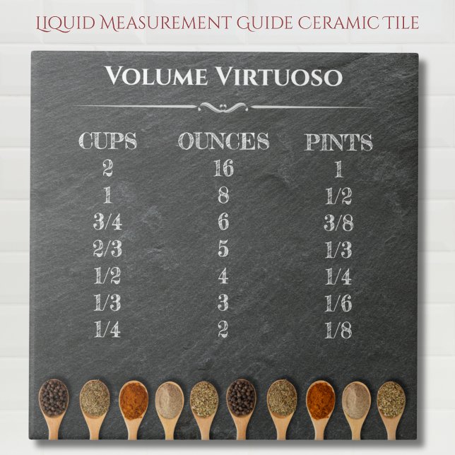 Vätskevolymmätning i köket Guide Kakelplatta (Kitchen Liquid Volume Measurement Guide Ceramic Tile)