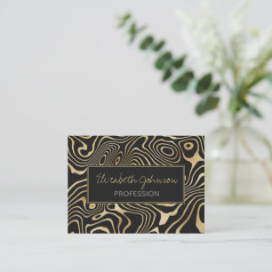 Vätskevrol i svart Guld Abstract Design Visitkort
