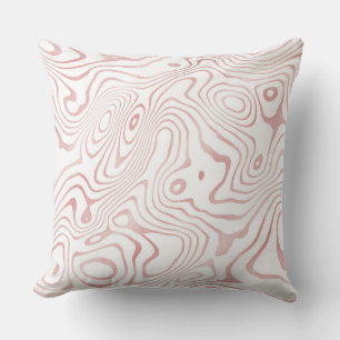 Vätskevrol i vit ros Guld Abstract Design Kudde