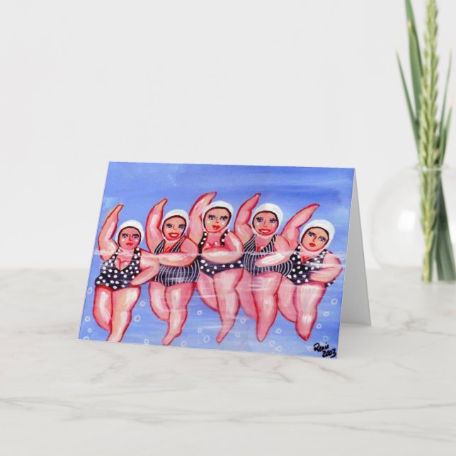 Vatten Aerobics Divas Roligt Viktigt Knubbig Kort (Framsida)
