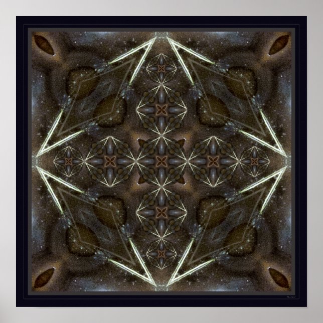 Vatten agate gemstone fractal art poster (Framsidan)