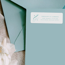 Vatten Ampersand Monogram Returadressetiketter Returadress Etikett