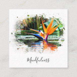*~* Vatten AP10 Flower Bird of Paradise QR Pond Fyrkantigt Visitkort