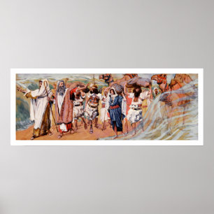 Vatten är delat. Tryckning av James Tissot Poster
