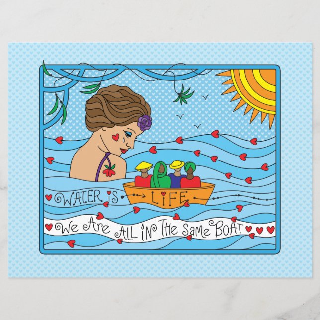 Vatten är Life_Flat Papper Lakan 11 tum x 8,5 tum (Framsida)