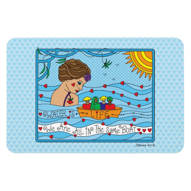 Vatten är Life_Flexible Magnet 6 tum x 4 tum (Horisontell)