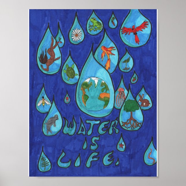 Vatten är Life Poster (Framsidan)