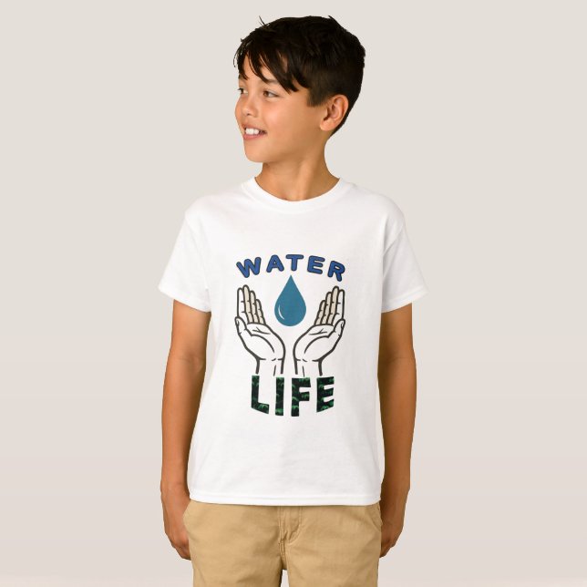 Vatten är Life Tee (Hel framsida)
