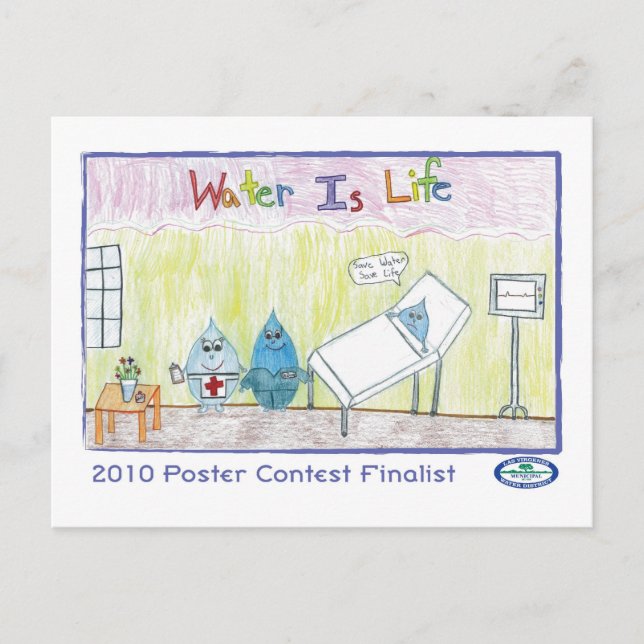 Vatten är livet vykort (Framsida)