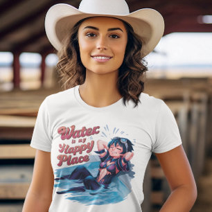 Vatten är min Lycklig-Ställe-subsammanslagna seren T Shirt