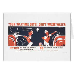 Vatten är viktig WWII 1942 WPA Hälsningskort