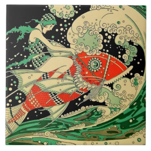 “Vatten” Art Deco Av Jose Carlos Kakelplatta