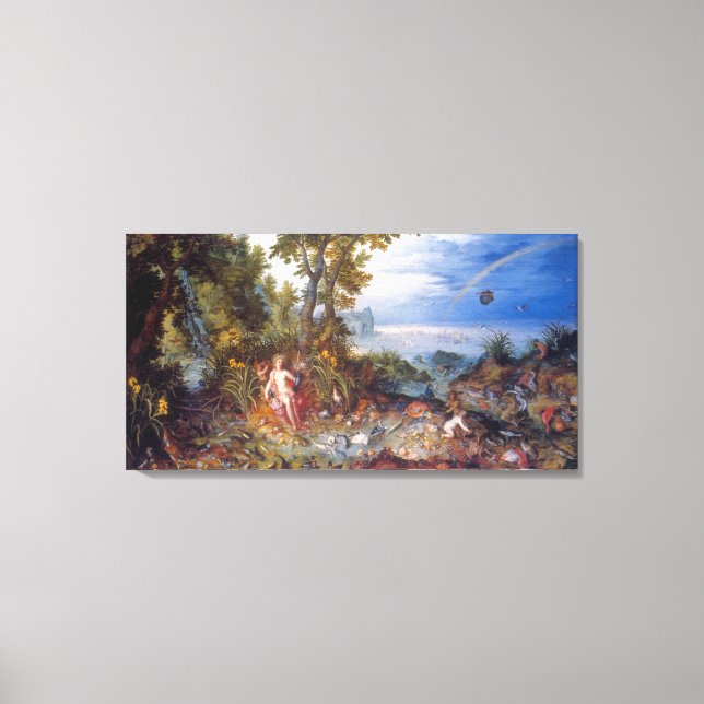 Vatten, av Jan Brueghel den äldre Canvastryck (Framsida)