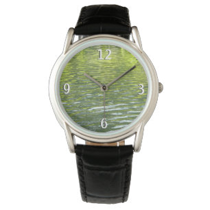 Vatten av Oak Bäck Gult och Grönt Natur Foto Armbandsur