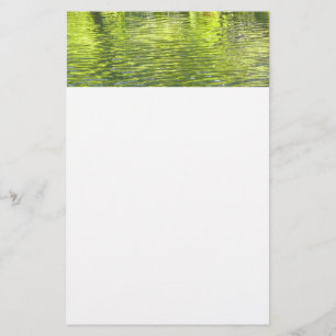 Vatten av Oak Bäck Gult och Grönt Natur Foto Brevpapper